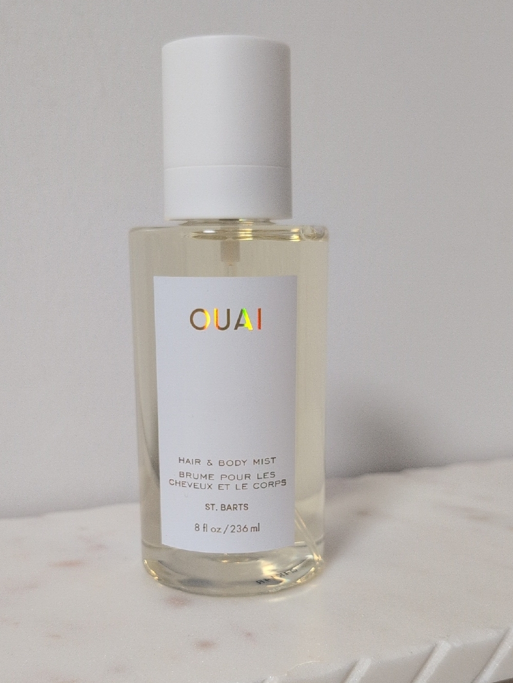 OUAI St. Barts Hair & Body Mist — White Cap with Clear Bottle